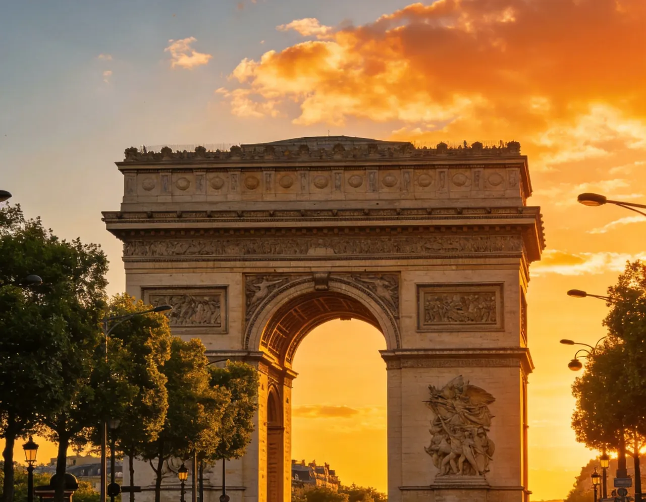 Arc de Triomphe travel scene for an AI dog or cat portrait