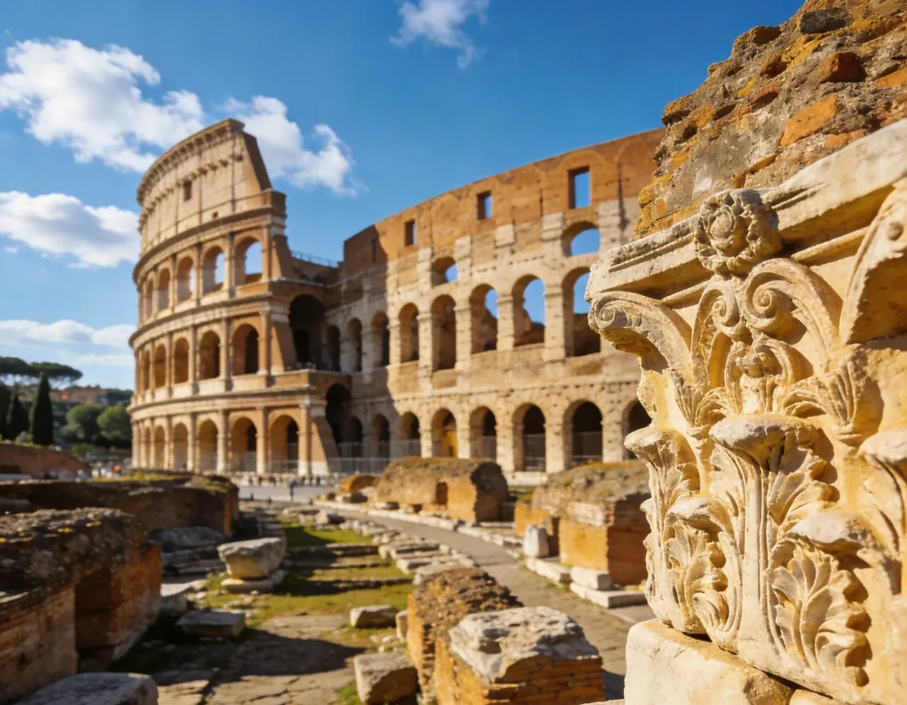 Colosseum atmospheric destination scene for pet portraits
