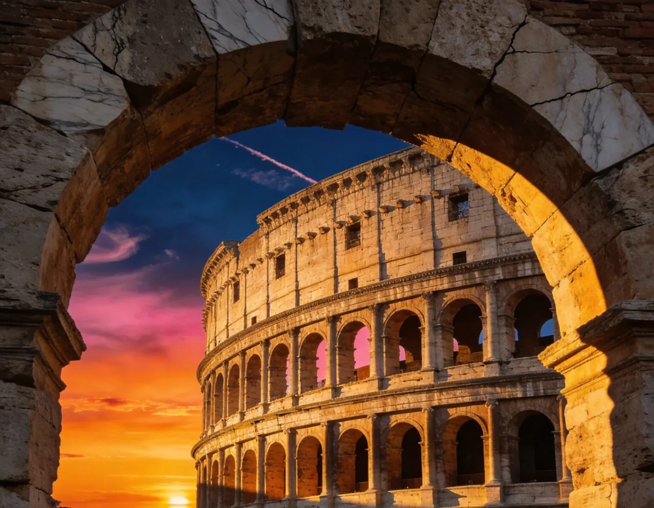 Colosseum destination for AI pet travel photos