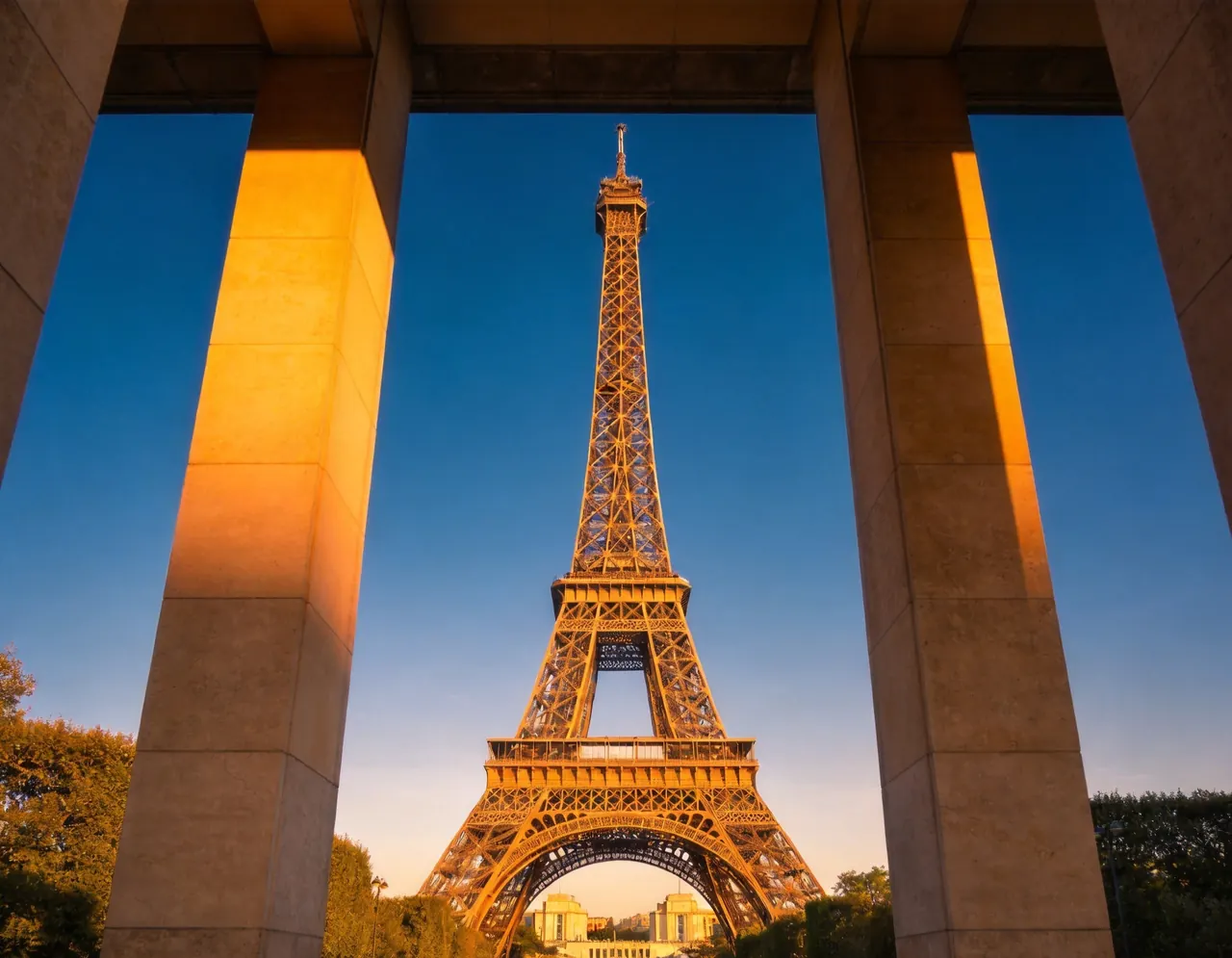 Eiffel Tower scene with dramatic Paris travel atmosphere