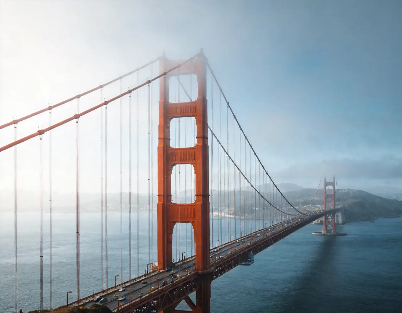 Golden Gate Bridge atmospheric destination scene for pet portraits