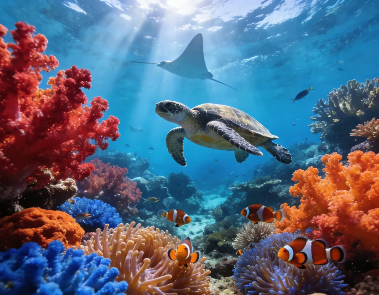 Great Barrier Reef dramatic travel backdrop for pets