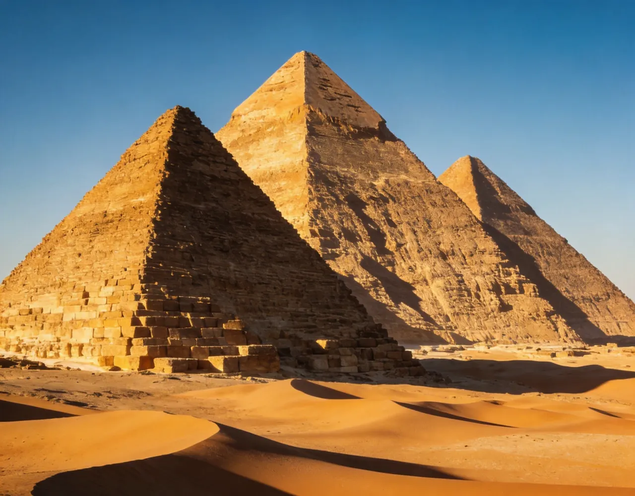 Great Pyramid travel scene for an AI dog or cat portrait
