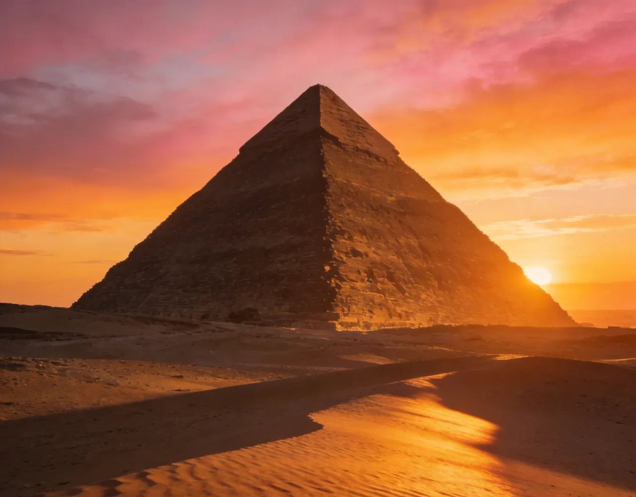 Great Pyramid destination for AI pet travel photos