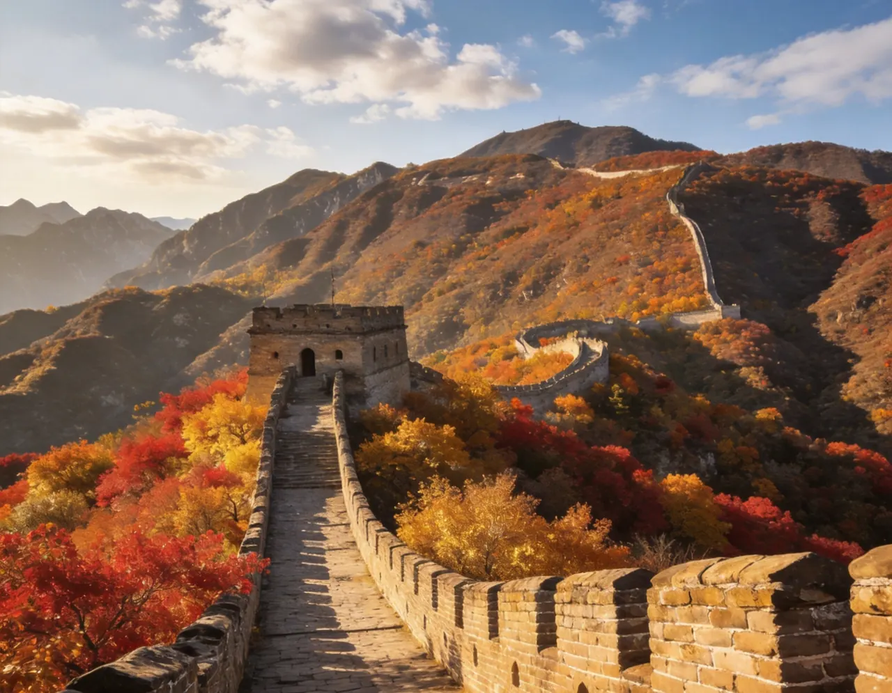 Great Wall of China travel scene for an AI dog or cat portrait