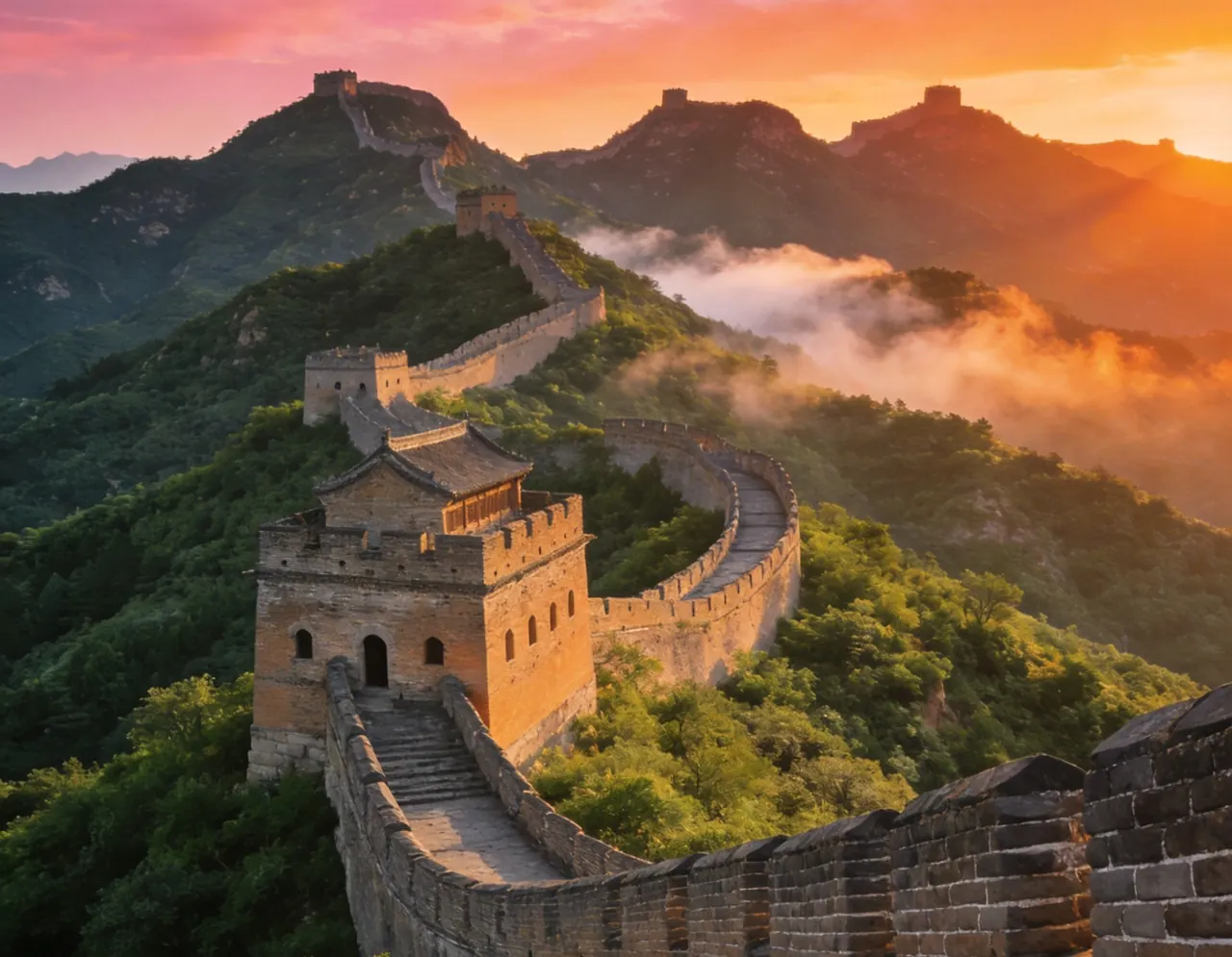 Great Wall of China dramatic travel backdrop for pets