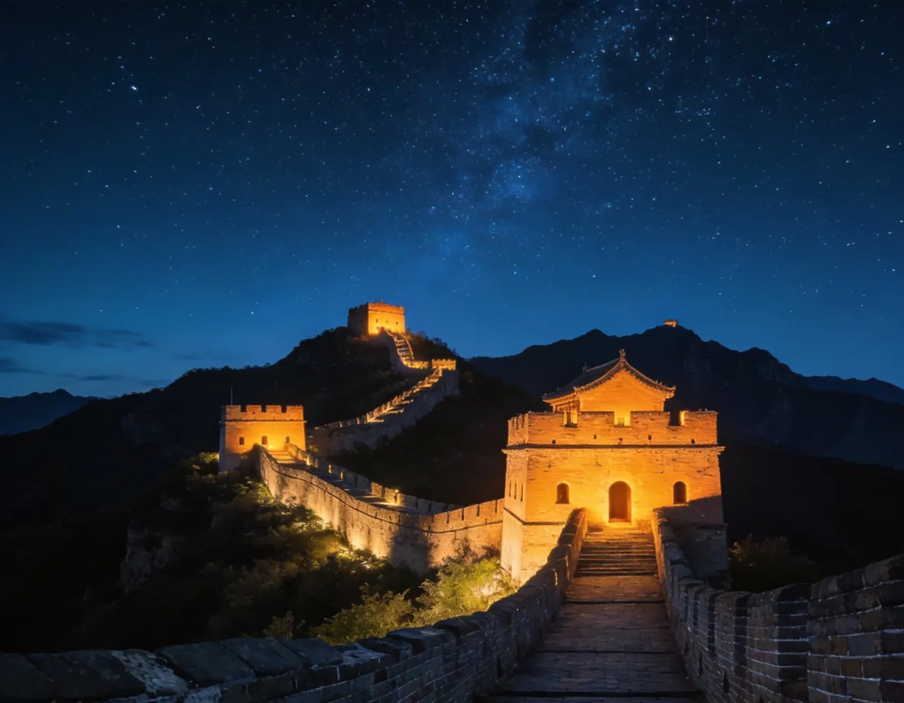 Great Wall of China atmospheric destination scene for pet portraits
