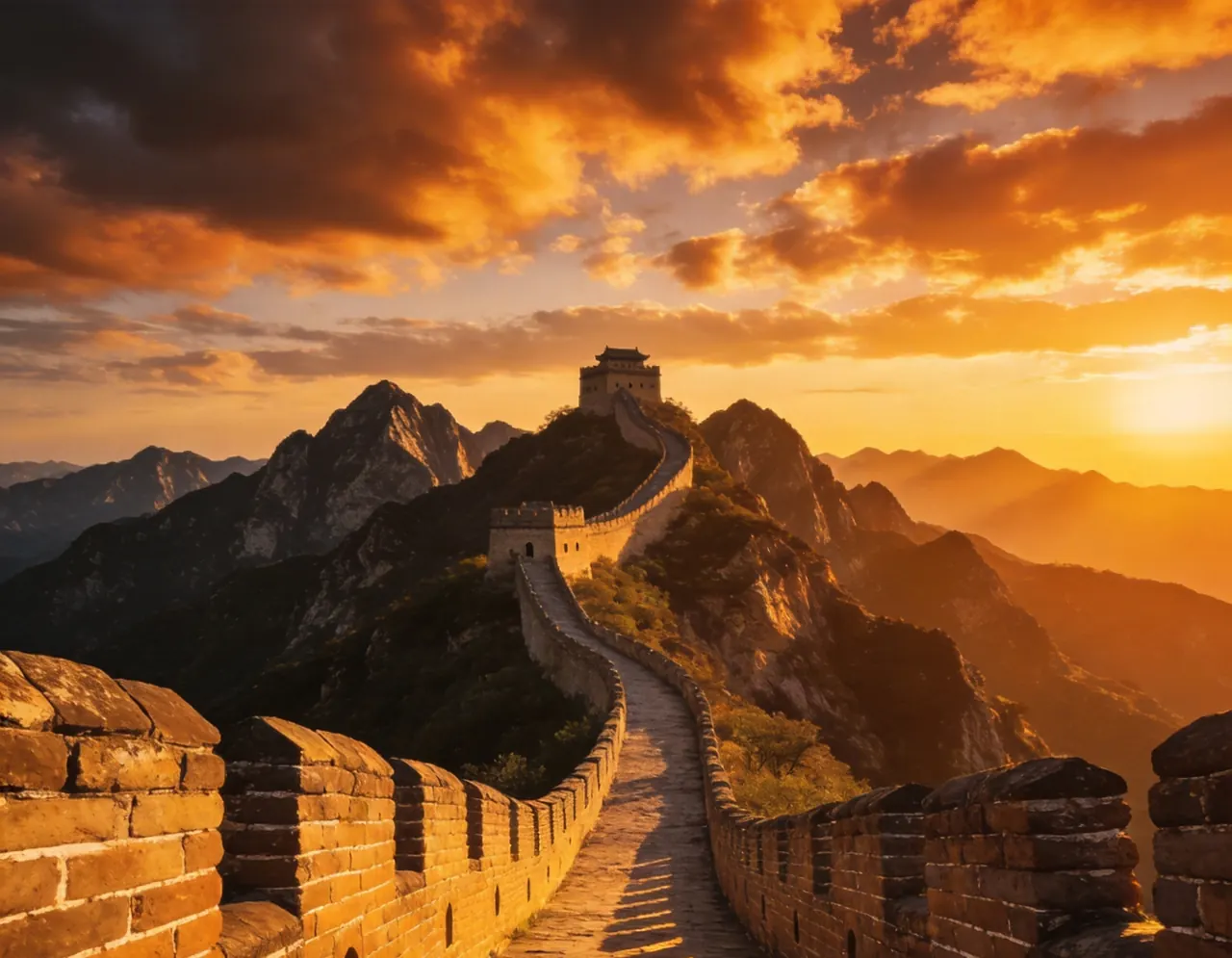 Great Wall of China destination for AI pet travel photos