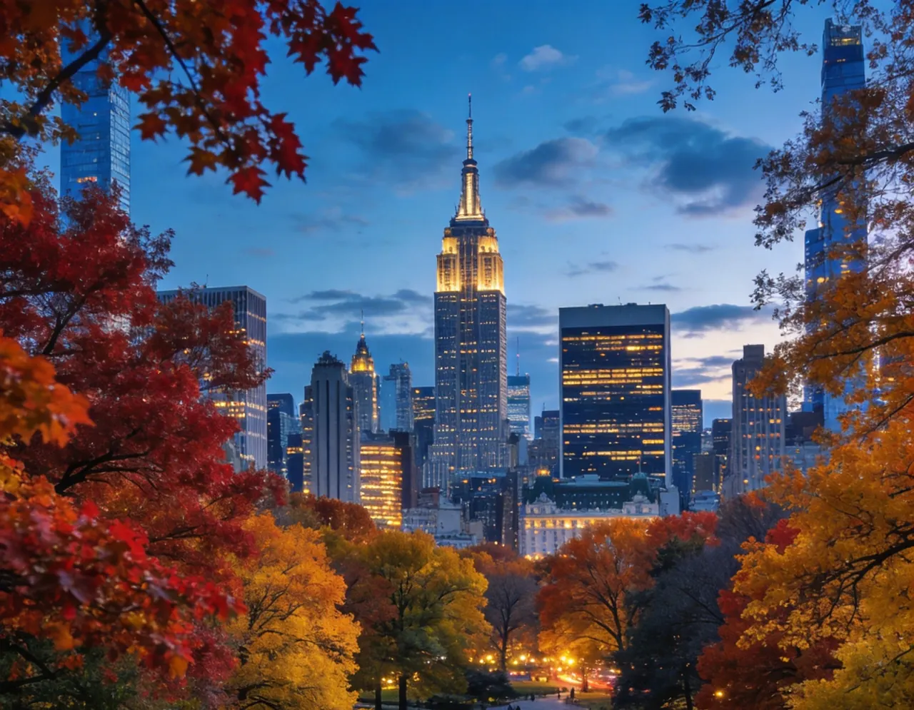 Manhattan Skyline atmospheric destination scene for pet portraits