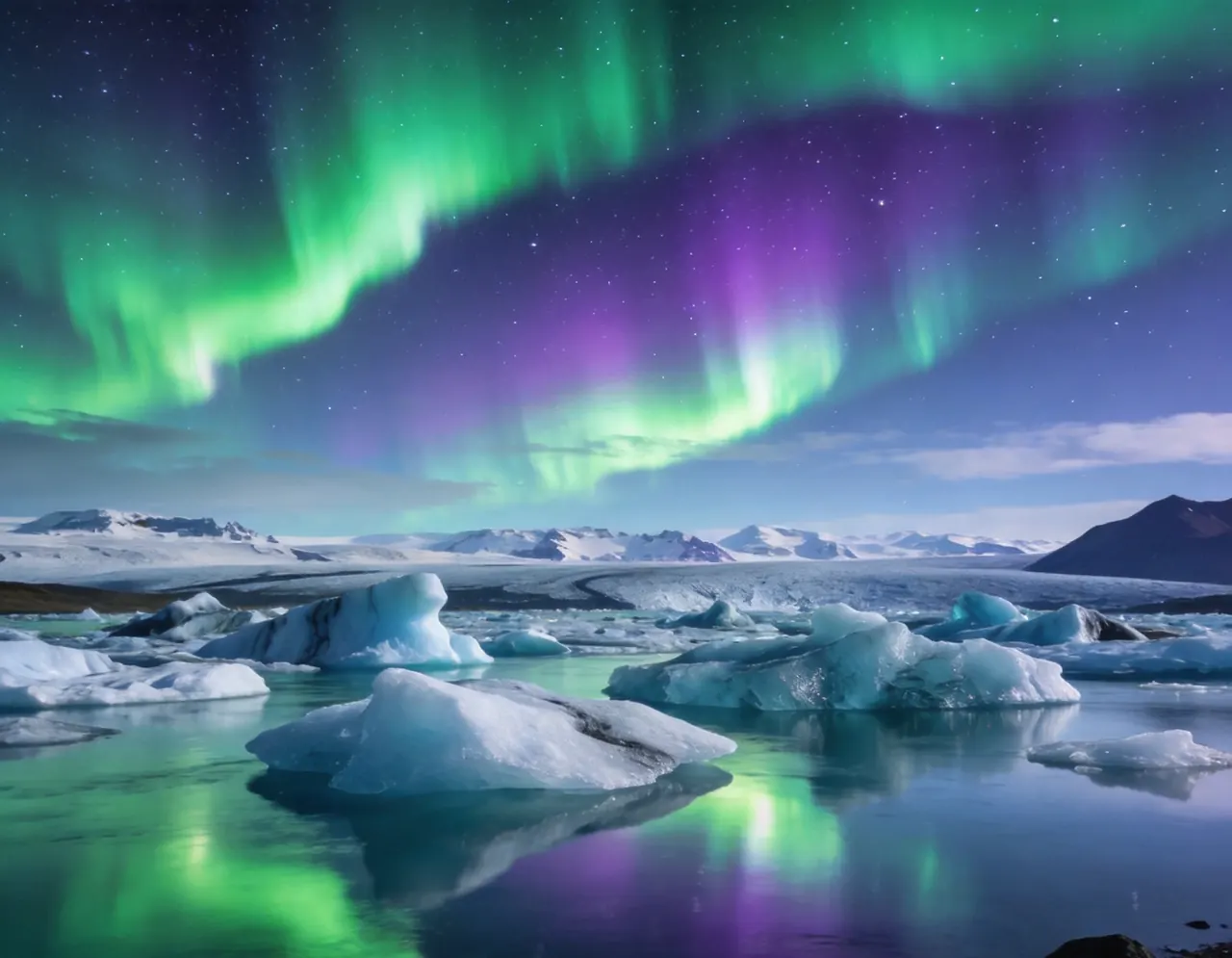 Northern Lights travel scene for an AI dog or cat portrait