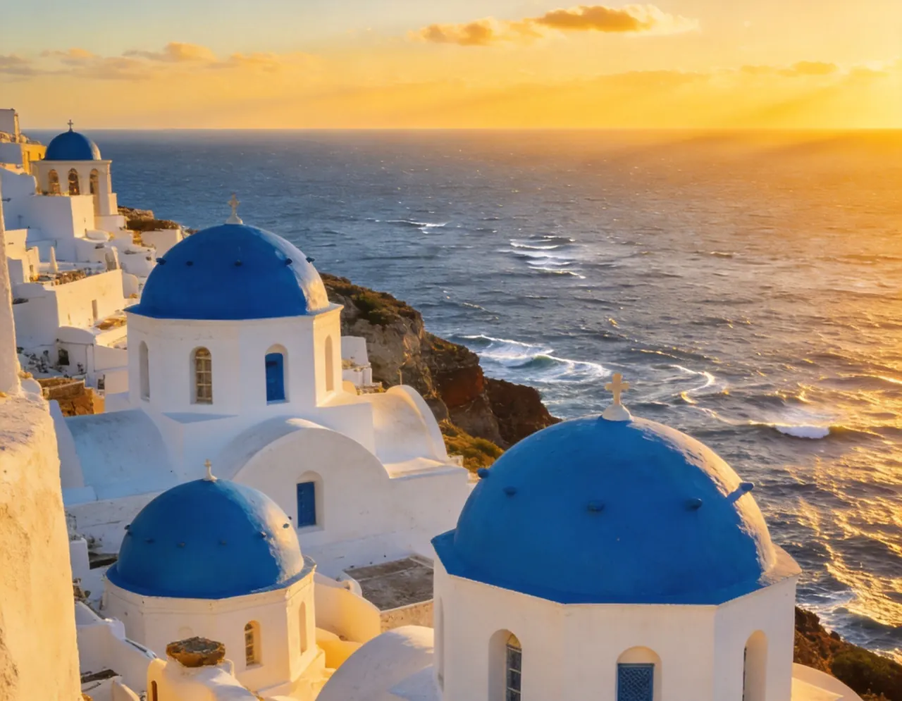Santorini destination for AI pet travel photos