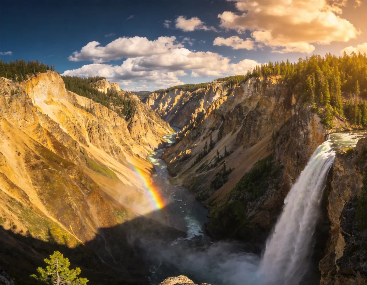 Yellowstone Geysers atmospheric destination scene for pet portraits