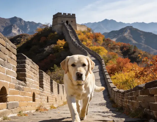 Labrador at Great Wall AI pet photo