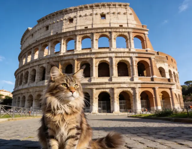 Maine Coon at Colosseum AI pet photo